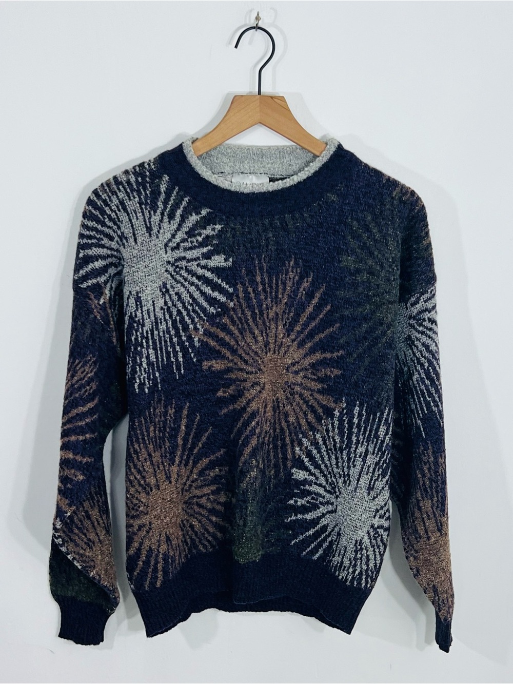 VINTAGE Cambio Italia Abstract Starburst Firework Pattern Knit Sweater Pullover